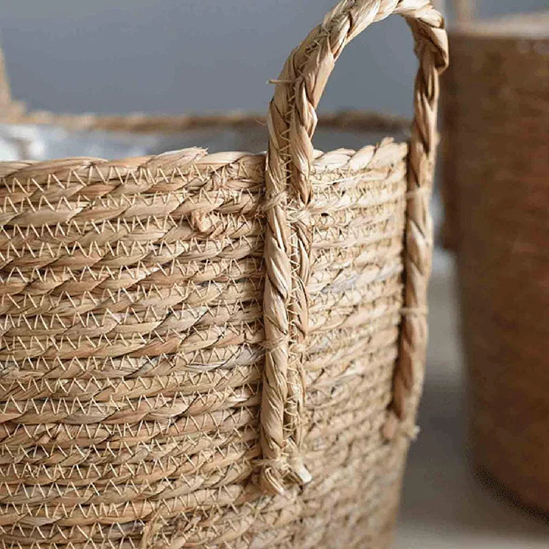 Avtoit | Nordic Extra Large Straw Flower Pot Seaweed Storage Basket Potted Green Plant Flower Basket Hand Woven Floor Indoor Flower Pot