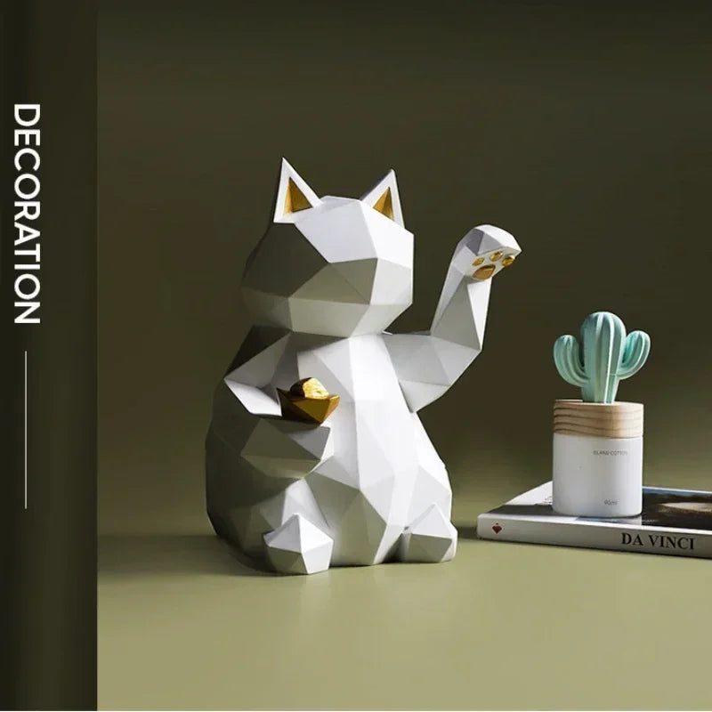 Avtoit | Nordic Minimalism Geometry Lucky Cat Statues