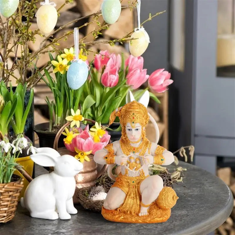 Avtoit | 1 Piece Hanuman Buddha Monkey God Figurine Southeast Asian Style Home Sculpture Lord Hanuman Statue Buddha Figur Ornament