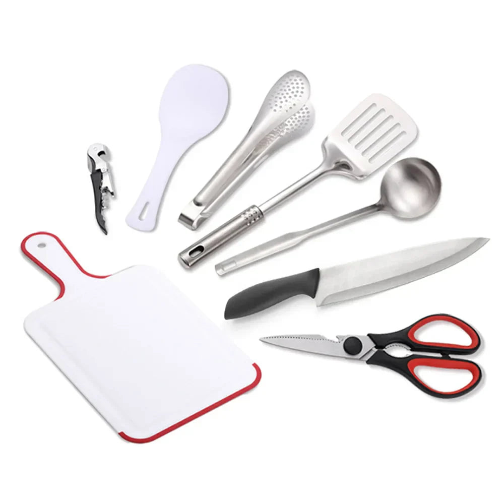 Avtoit | Nomadiq Cooking Set | 9-piece | Stainless Steel Outdoor Kitchen Accessories | With Carrying Bag