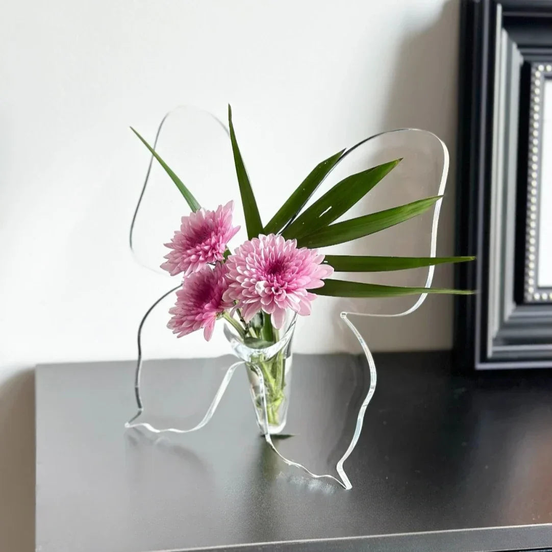 Avtoit | Artistic Butterfly Clear Flower Vase
