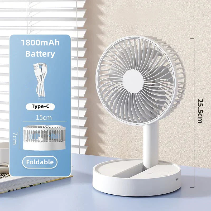 Avtoit | Breezio Folding Fan | 4 Speeds & Timer | Portable & USB | 90° Tilt