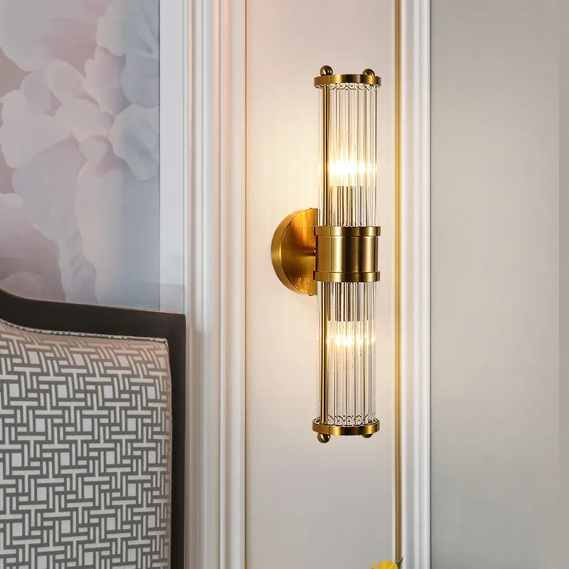 Avtoit | BrilluxGlow – Stylish Crystal and Brass Wall Light