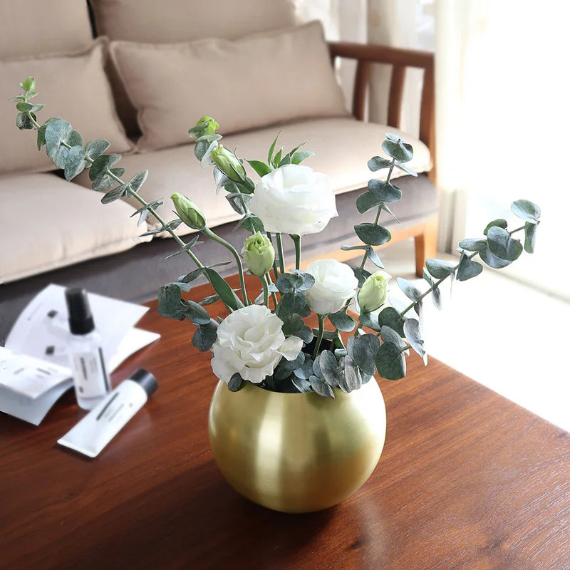 Avtoit | Stainless Steel Vase in Nordic Style Desktop Flower Pot BeFlower Pots Gold Black Rose Gold Classic Home Decoration