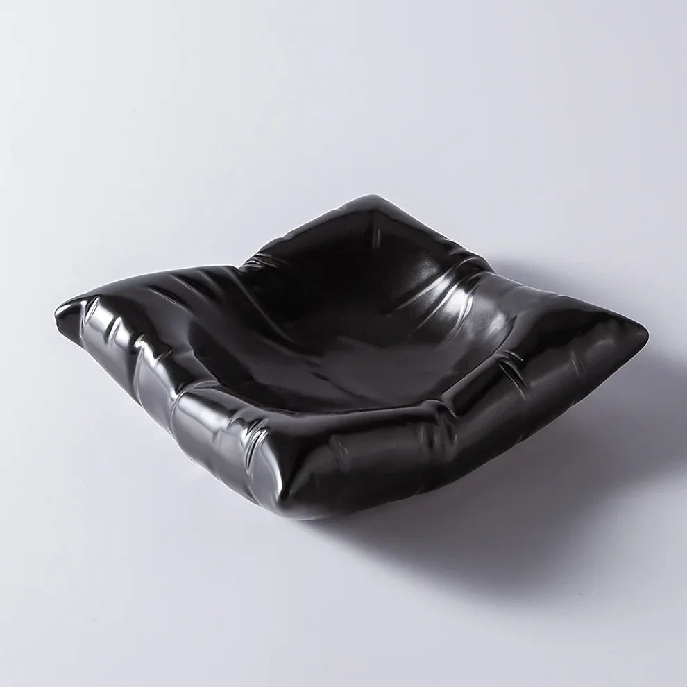 Avtoit | Ceramic Artistic Pillow Shape Food Plate