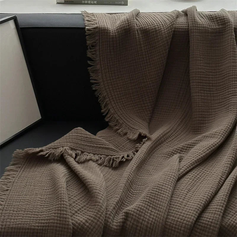 Avtoit | Solid color cotton sofa blanket
