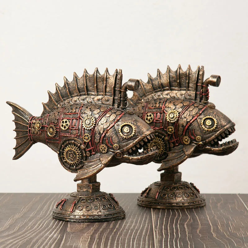 Avtoit | Steampunk Mechanical Blackfish Figurine