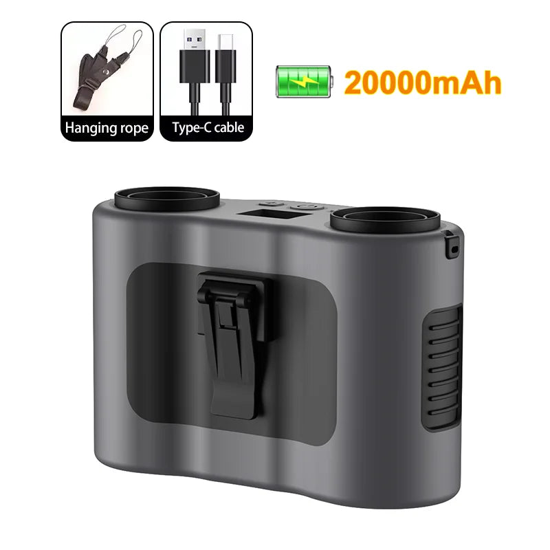 Avtoit | Portable Waist Clip Fan with Dual Air Outlets & 20,000mAh Battery – BreezeMate