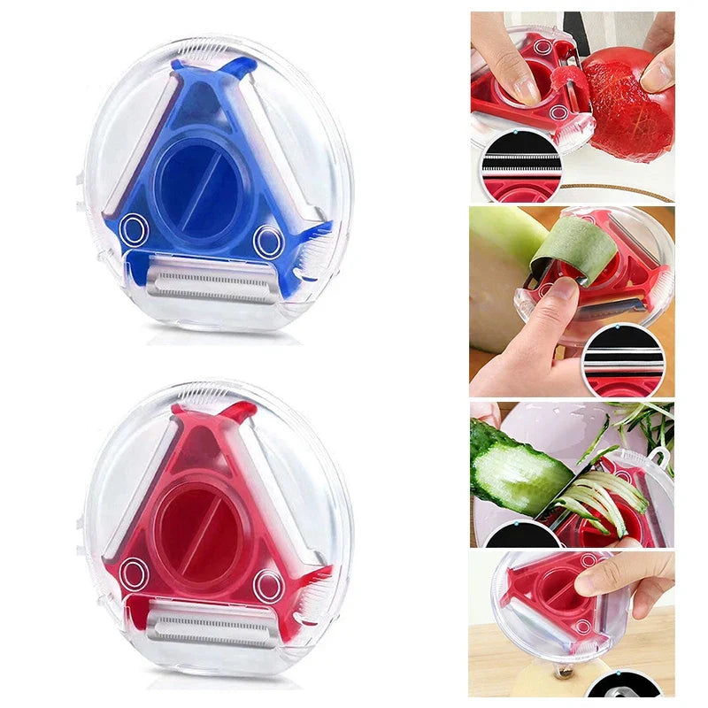 Avtoit | Peelvanta 3-in-1 Peeler | Stainless Steel Blades | Julienne & Serrated | Dishwasher Safe