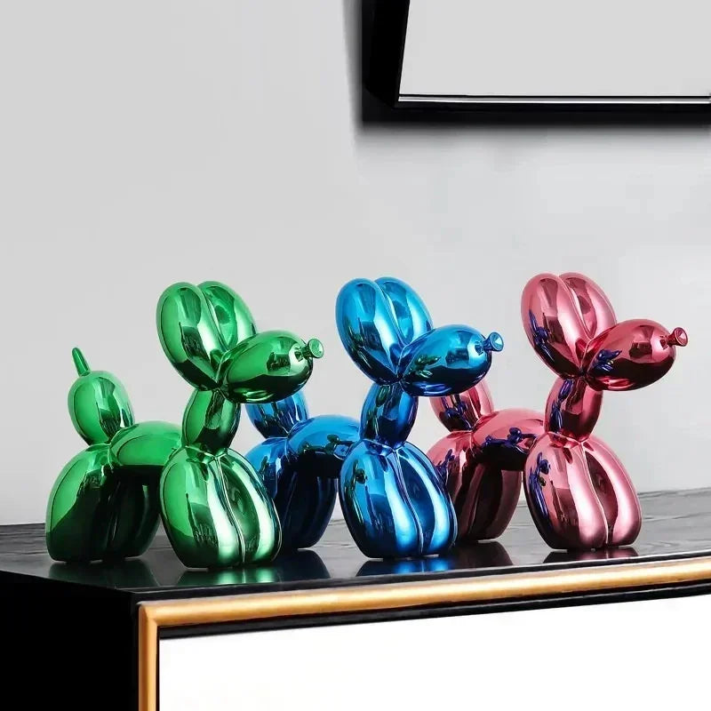 Avtoit | Nordic Balloon Dog Sculpture Resin Animal Ornament Art Sculptures and Figures Craft Home Decoration Room Desktop Accessories