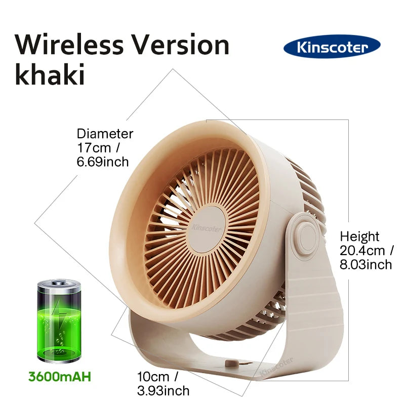 Avtoit | Brisano Mini Fan | 3600 mAh Battery | 4 Levels & USB | Compact & BPA-free