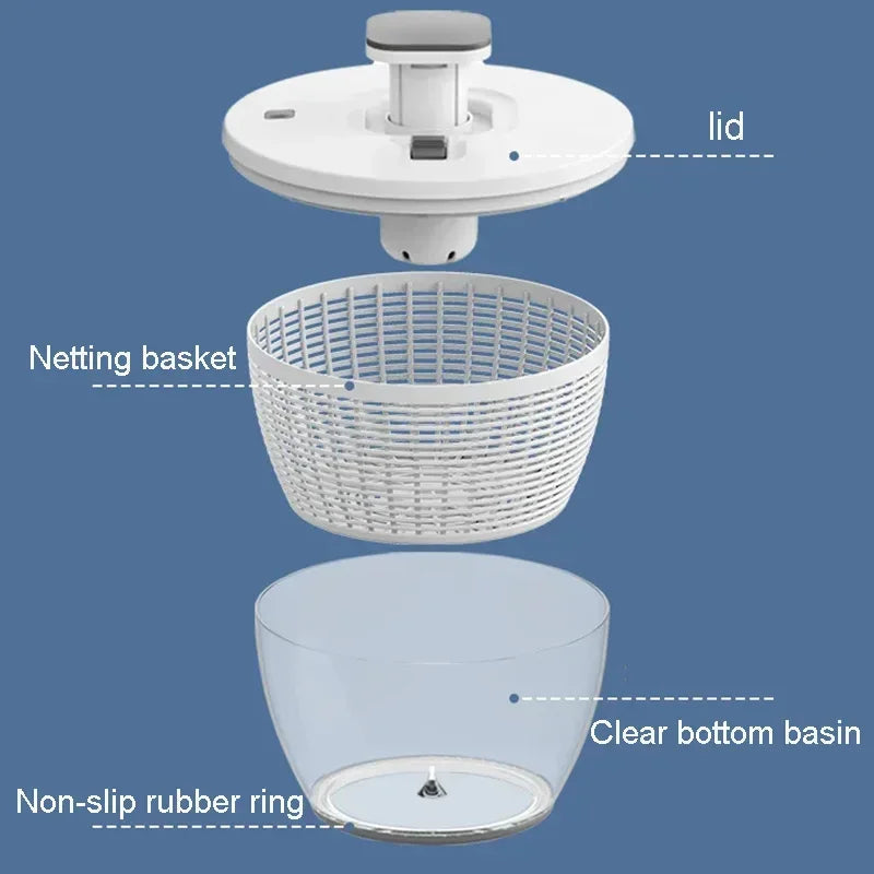Avtoit | Compact One-Hand Spin Salad Spinner Dryer Bowl