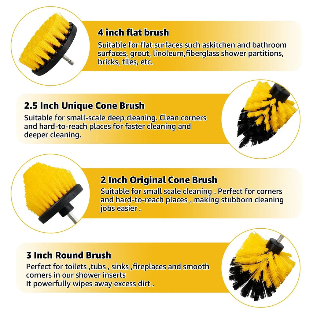 Avtoit | 5PCS Electric Drill Attachment Ultimate Cleaning Brush Kit