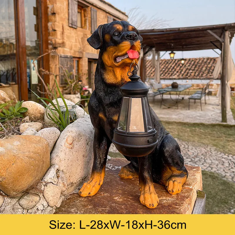 Avtoit | Solar-Powered Outdoor Resin Dog Statue Lamp