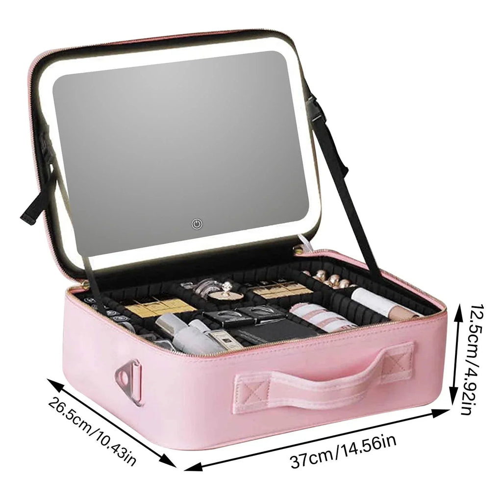 Avtoit | Travel Cosmetic Case LED Mirror Makeup Bag