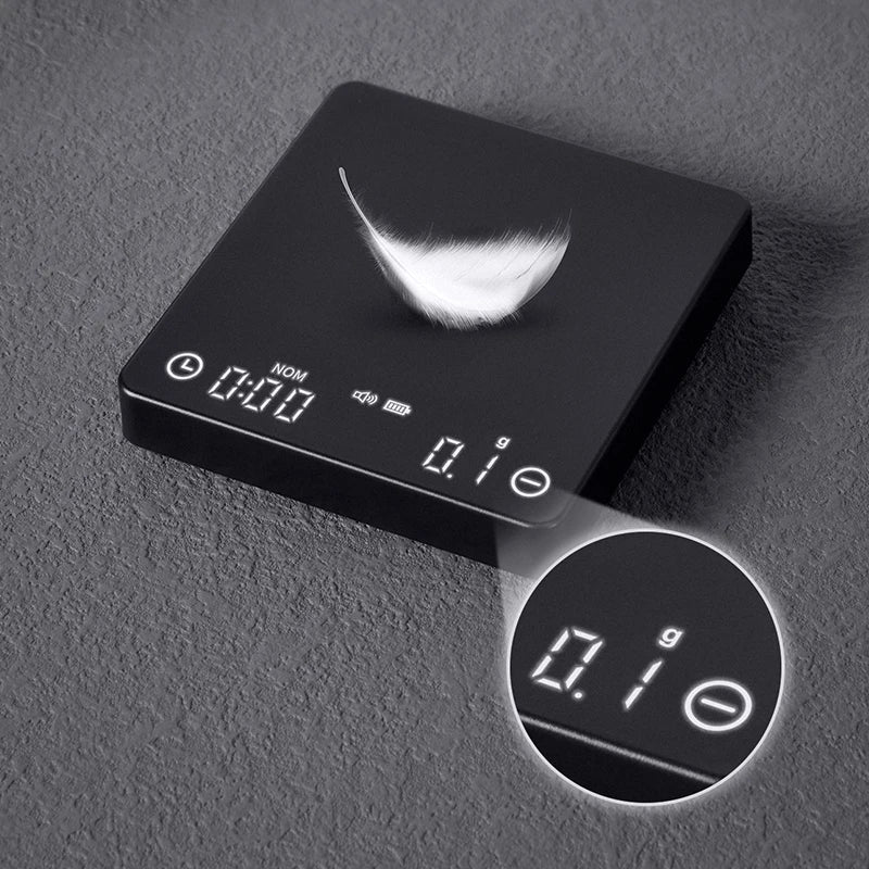 Avtoit | SearchPean Tiny/Tiny2s Espresso Coffee Kitchen Scale, Mini Smart Timer, USB, 2 kg/0.1 g/oz/ml, free shipping, gift for man and woman