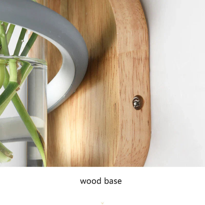 Avtoit | Nordic Unique Wooden Outdoor Wall Vase Lamp