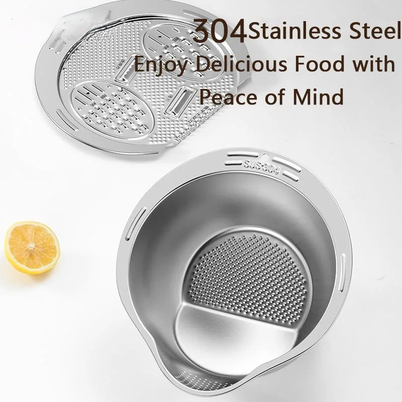 Avtoit | All-in-One Stainless Steel Kitchen Drain Slicer Bowl
