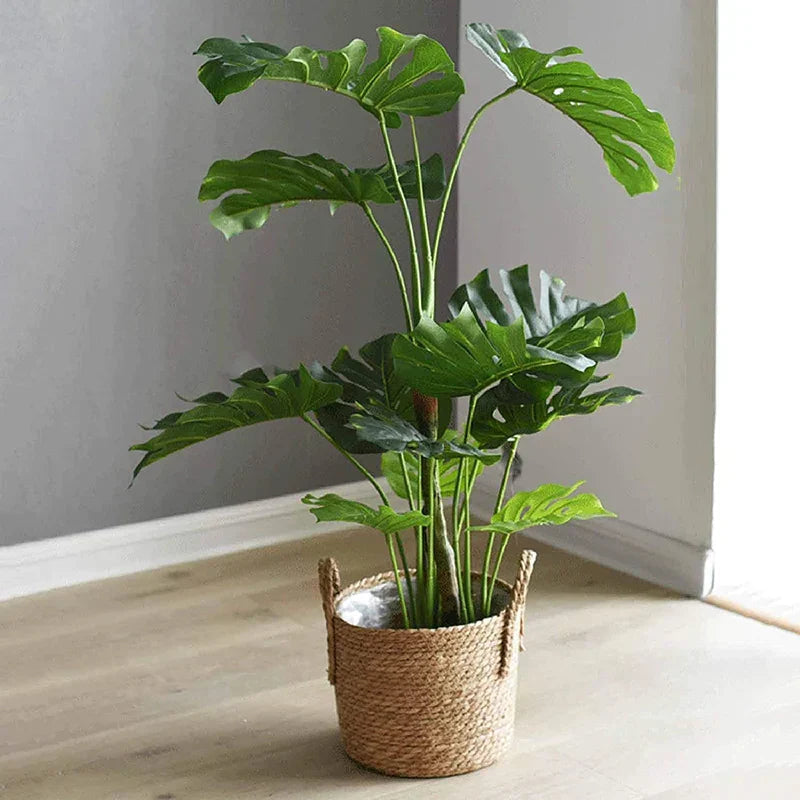 Avtoit | Nordic Extra Large Straw Flower Pot Seaweed Storage Basket Potted Green Plant Flower Basket Hand Woven Floor Indoor Flower Pot