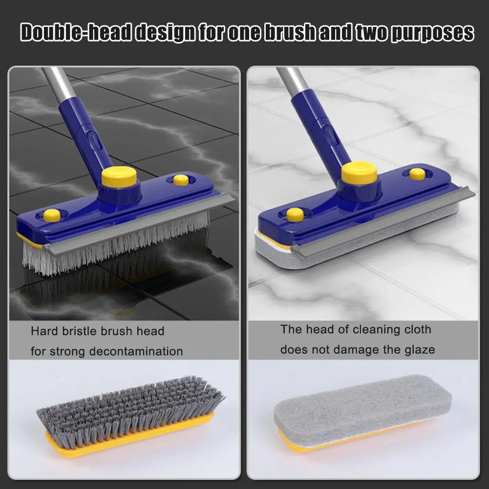 Avtoit | 2in1 V-Shaped Long Handle Floor Scrub Edge Cleaner Brush