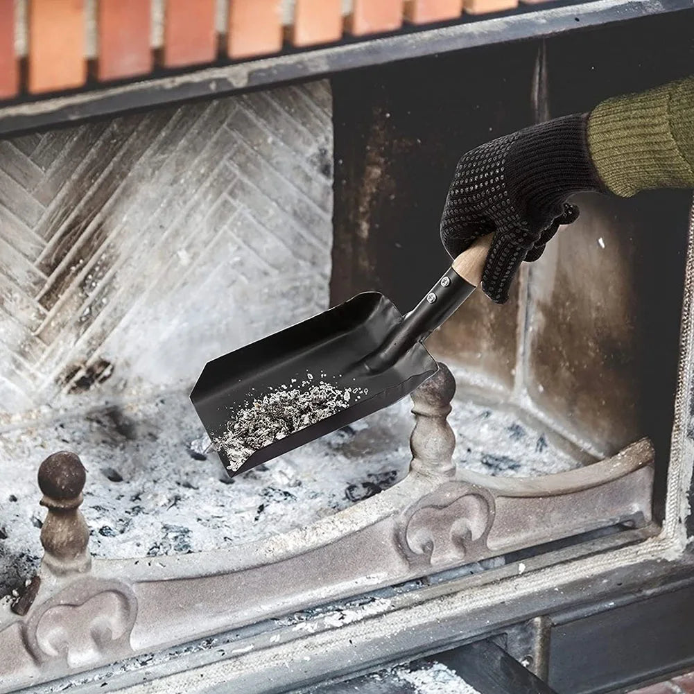 Avtoit | HeatPro Fireplace Shovel | Durable Iron with Wooden Handle | For Oven & Grill