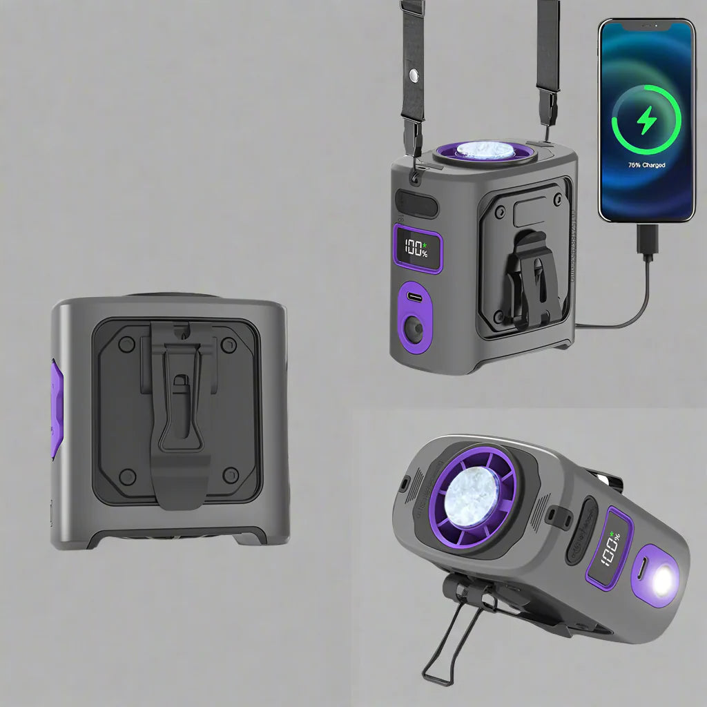 Avtoit | 8000mAh Portable Cooling Waist Fan with Power Bank & LED Light – FrostBreeze