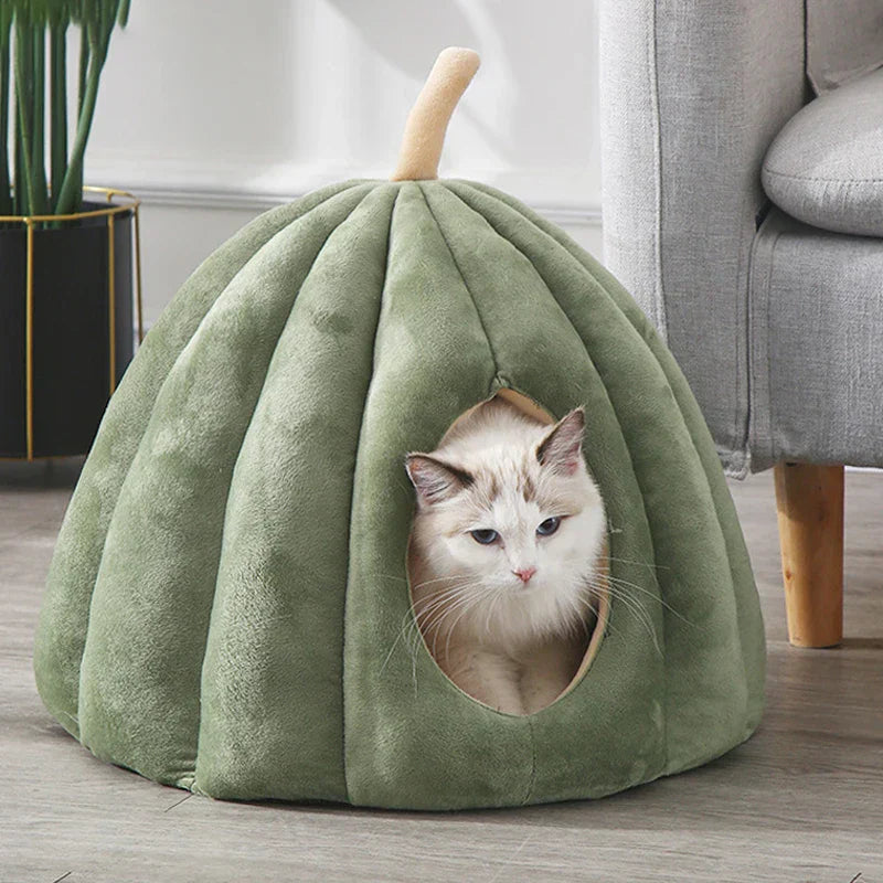Avtoit | CozyNest Pumpkin Cat Bed – Warm, Washable & Comfortable Cat Hideaway