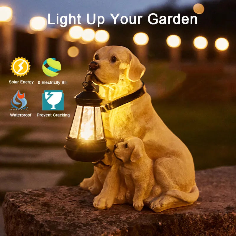 Avtoit | Solar-Powered Outdoor Resin Dog Statue Lamp