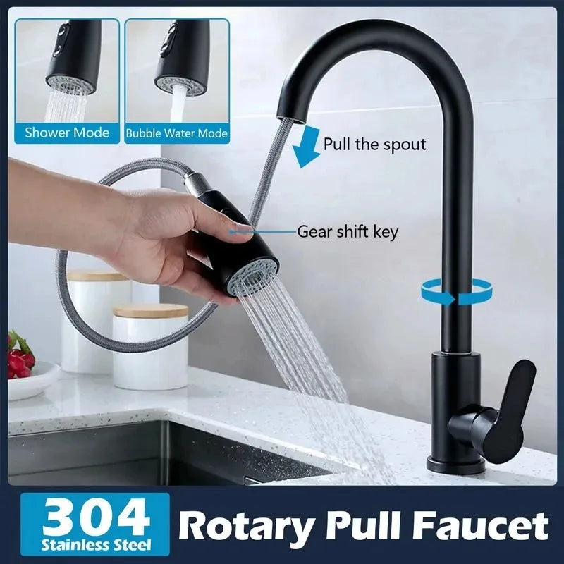 Avtoit | Kitchen faucet with pull-out spout – Brushed Nickel
