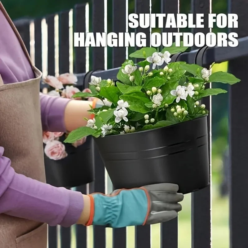 Avtoit | Florano Balcony Box | Stainless Steel | With Hooks & Drain | For Balcony & Windowsill