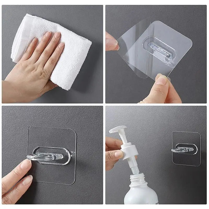 Self-Adhesive Wall Hooks, Water-Resistant, 30-Piece Set
