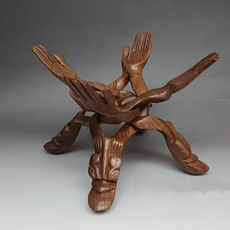 Avtoit | Serene Sculpture Wooden Luck Bearer Serving Platter