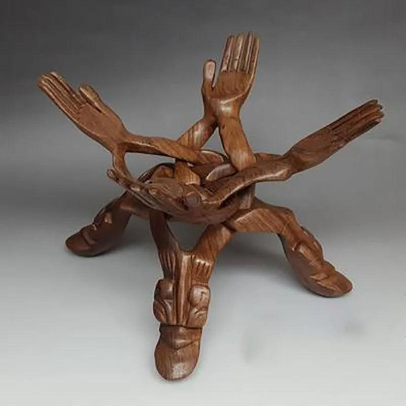 Avtoit | Serene Sculpture Wooden Luck Bearer Serving Platter