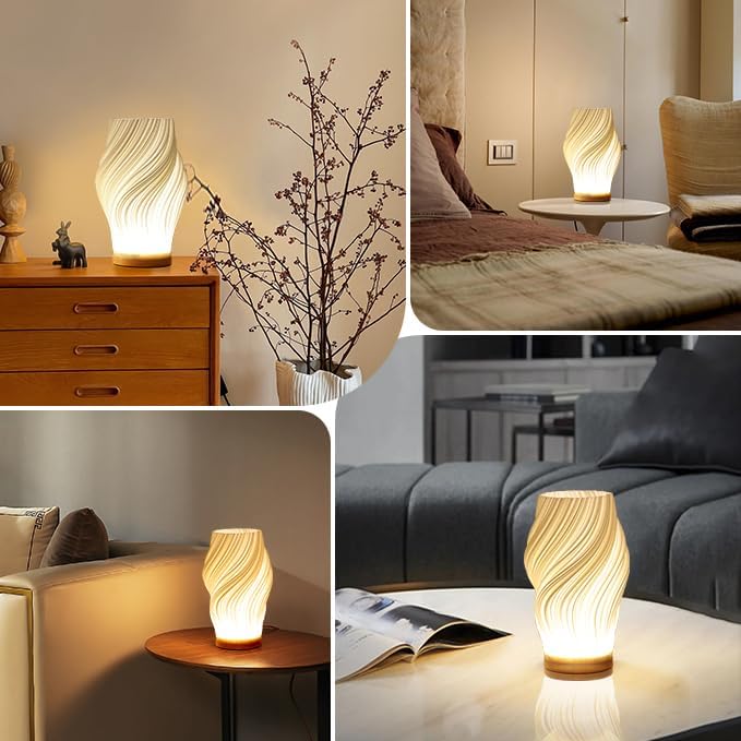 Avtoit | LunaSwirl | Luxury Modern Swirl LED Table Lamp – Elegant Ambient Lighting