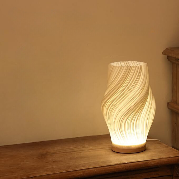 Avtoit | LunaSwirl | Luxury Modern Swirl LED Table Lamp – Elegant Ambient Lighting