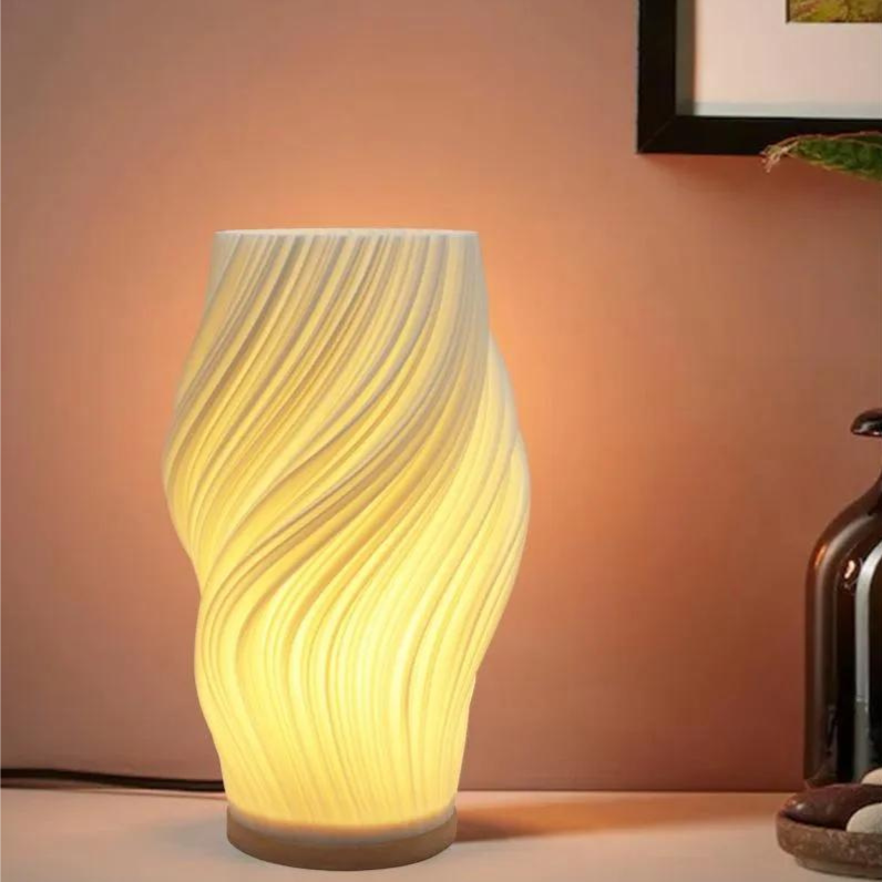 Avtoit | LunaSwirl | Luxury Modern Swirl LED Table Lamp – Elegant Ambient Lighting