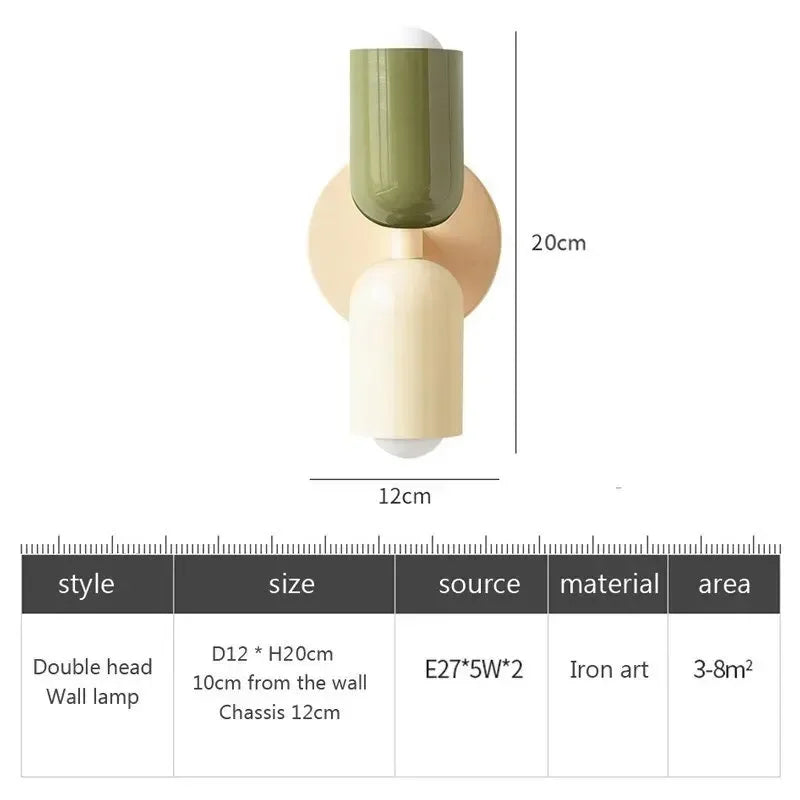 Avtoit | Nordic LED Wall Lamp Modern Minimalist Cream Double Head Lights For Living Room Bedroom Besides Study Indoor Decoration Fixture