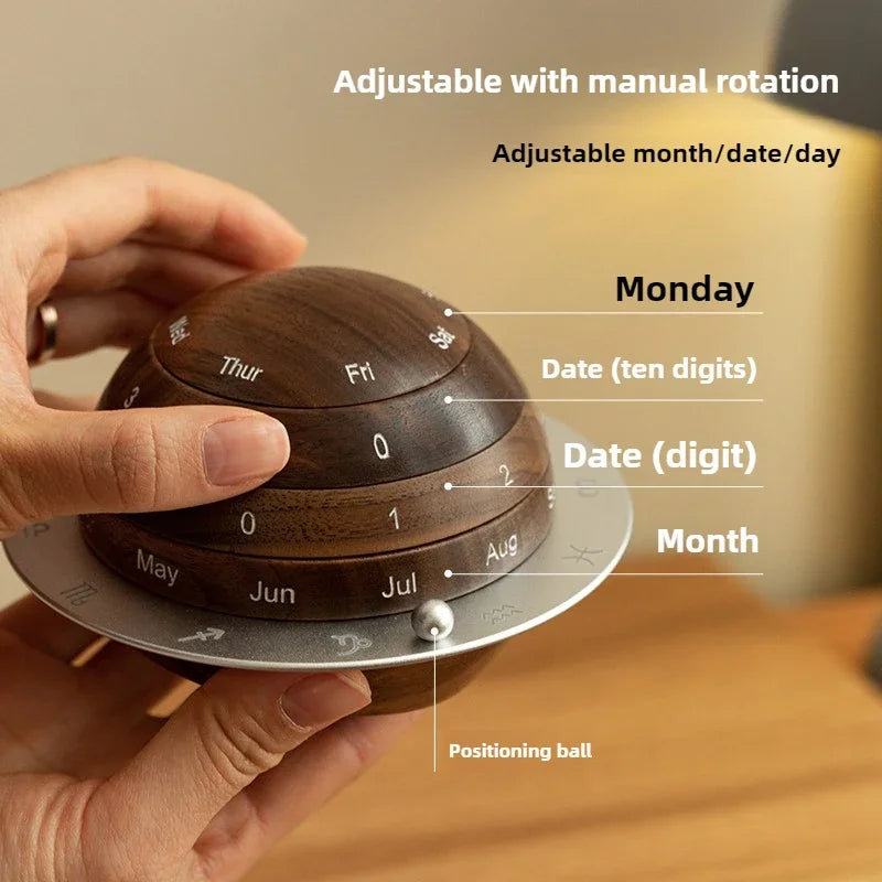 Avtoit | Cosmic Cycle Minimalist Rotating Wooden Calendar