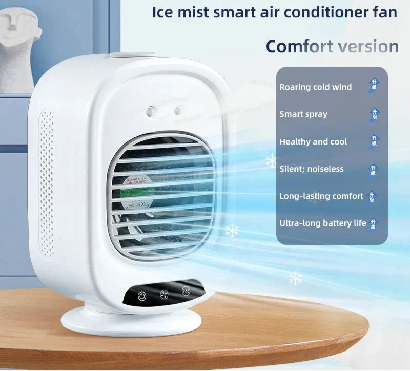 Avtoit | CoolAir Breeze | 3-in-1 Fan & Humidifier | Compact and USB-powered | 7 Color Mood Light