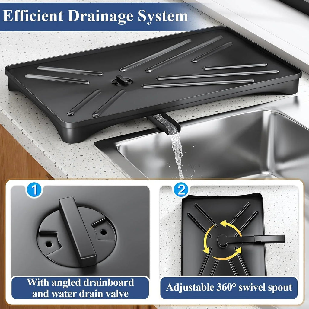 Avtoit | Dish Drying Rack with Drainboard & Large Cutlery Holder – Nova