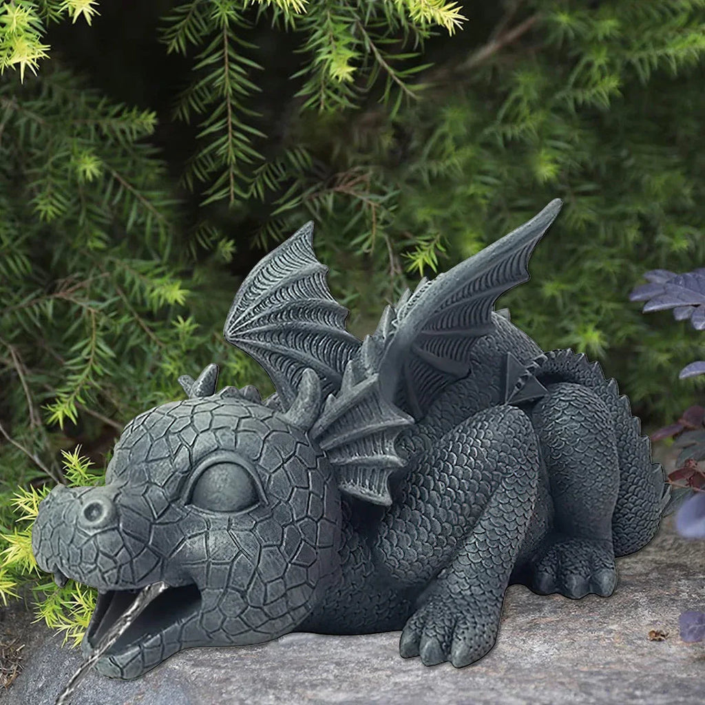 Avtoit | Water spraying dragon statue made of resin Weatherproof Realistic water spray scenes resin garden decoration