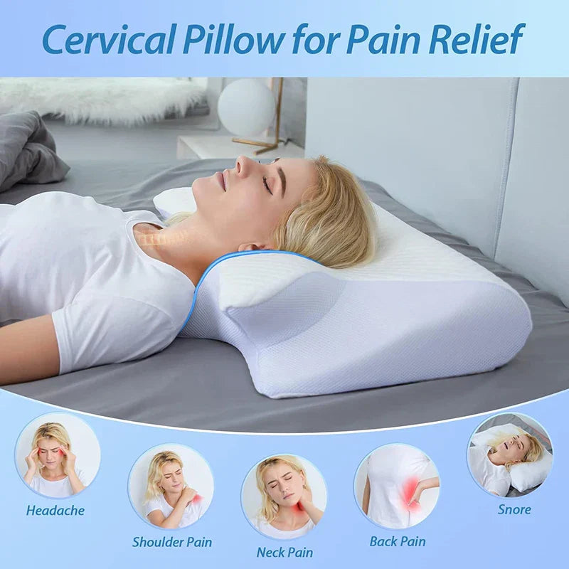 Avtoit | Memory Foam Cervical Pillow | Ergonomic 2-in-1 Design for Neck Pain Relief & Comfortable Sleep