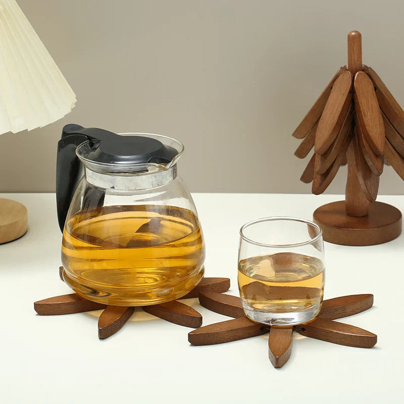 Avtoit | Wooden Tree Heat Resistant Coaster Set