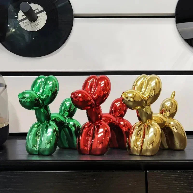 Avtoit | Nordic Balloon Dog Sculpture Resin Animal Ornament Art Sculptures and Figures Craft Home Decoration Room Desktop Accessories