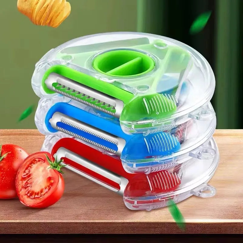 Avtoit | Peelvanta 3-in-1 Peeler | Stainless Steel Blades | Julienne & Serrated | Dishwasher Safe
