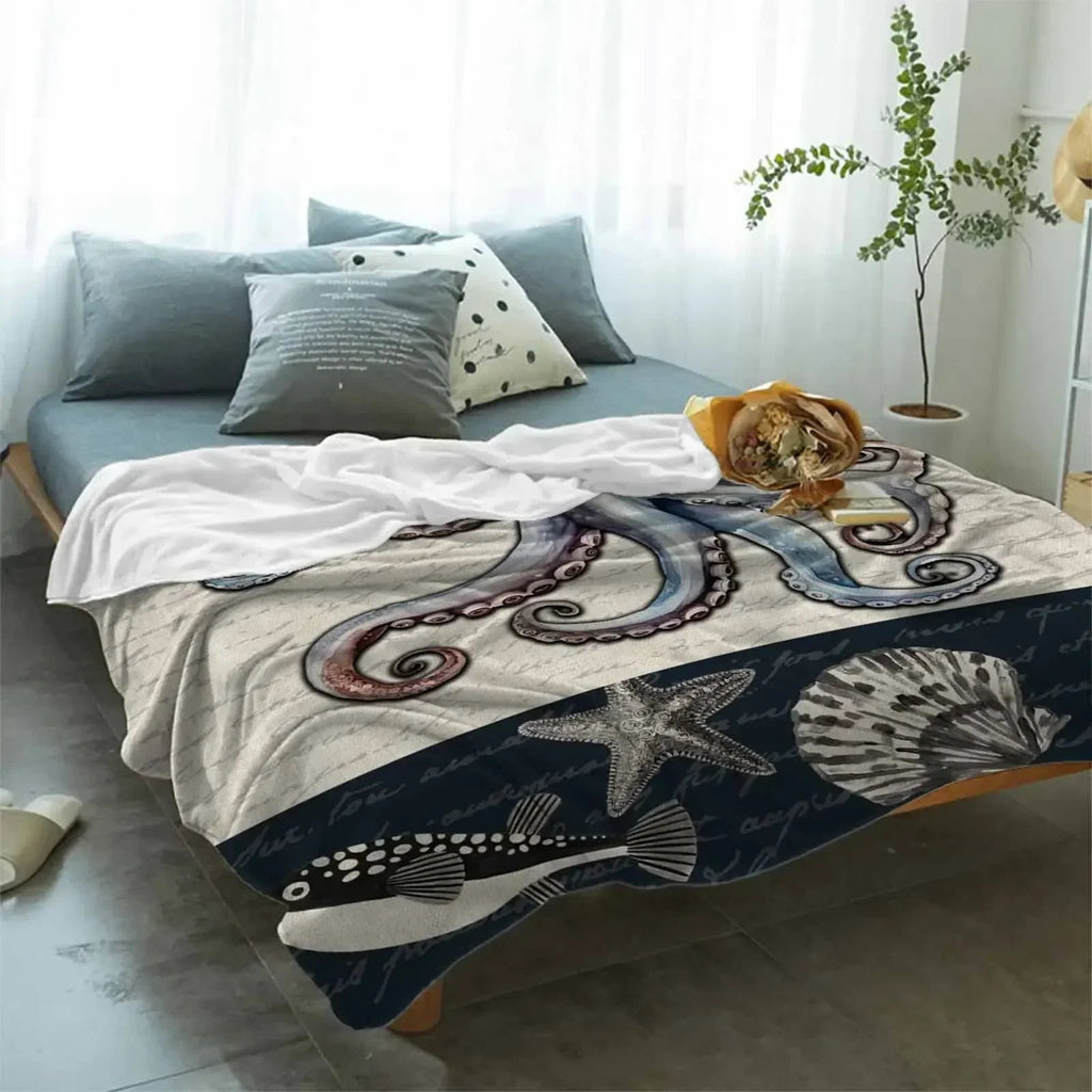 Avtoit | Octopus Shell Starfish Throw Blanket
