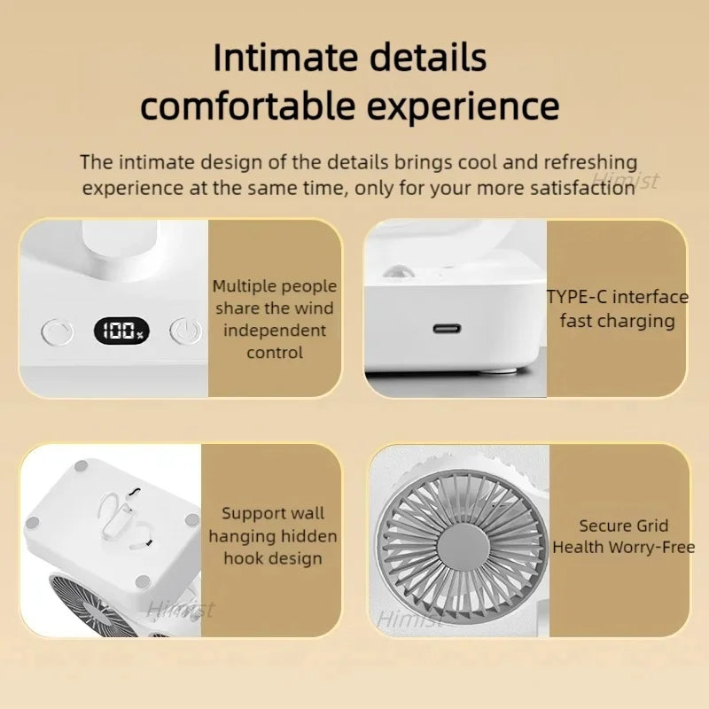 Avtoit | Lightweight Double Blades Rechargeable Travel Camp Cooler Fan
