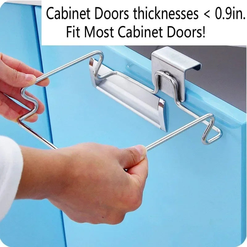 Avtoit | ClipBin Waste Holder | Stainless Steel Clip for Garbage Bags | No Drilling | For Kitchen & Bathroom