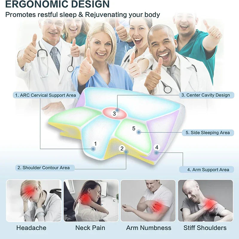 Avtoit | Memory Foam Cervical Pillow | Ergonomic 2-in-1 Design for Neck Pain Relief & Comfortable Sleep