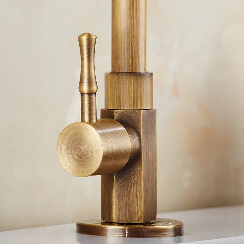 Avtoit | Elegant Swan Neck Kitchen Faucets made of Antique Brass